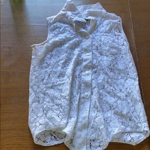 Speeckless white mesh tank top kids medium